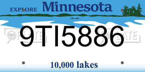 9TI5886 Minnesota License Plate
