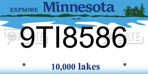 9TI8586 Minnesota License Plate