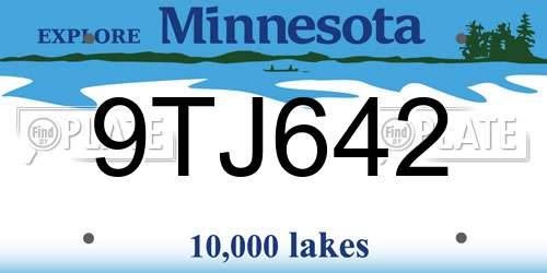 9TJ642 Minnesota License Plate