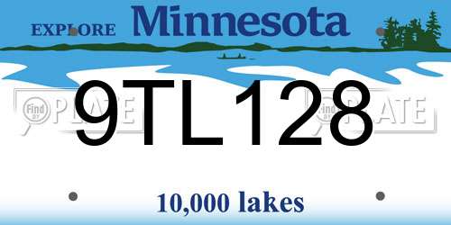 9TL128 Minnesota License Plate