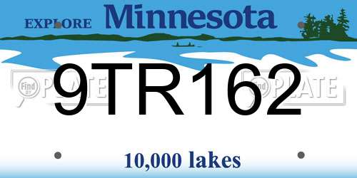 9TR162 Minnesota License Plate