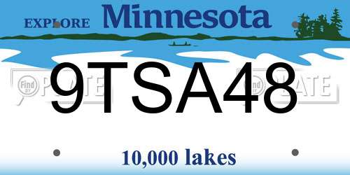 9TSA48 Minnesota License Plate