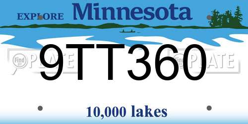 9TT360 Minnesota License Plate