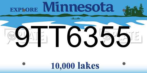 9TT6355 Minnesota License Plate