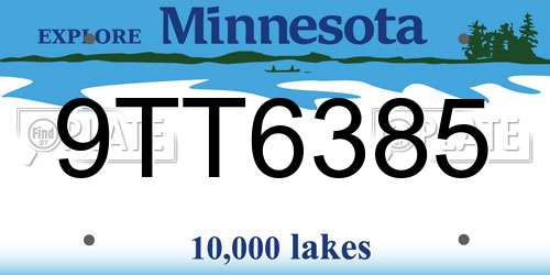 9TT6385 Minnesota License Plate