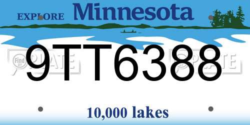 9TT6388 Minnesota License Plate