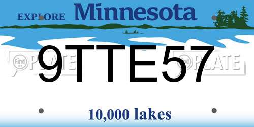 9TTE57 Minnesota License Plate