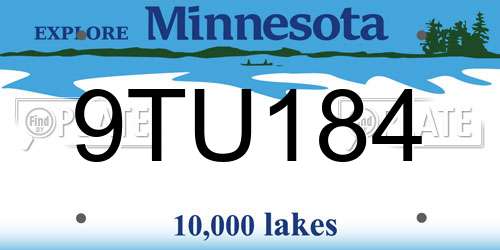 9TU184 Minnesota License Plate