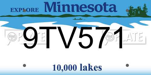 9TV571 Minnesota License Plate