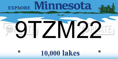 9TZM22 Minnesota License Plate