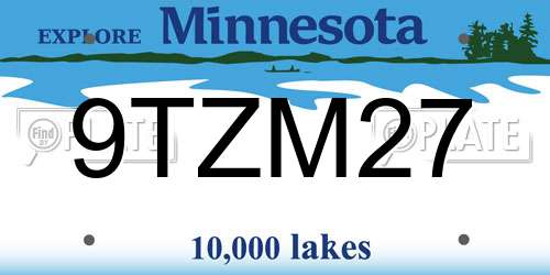 9TZM27 Minnesota License Plate