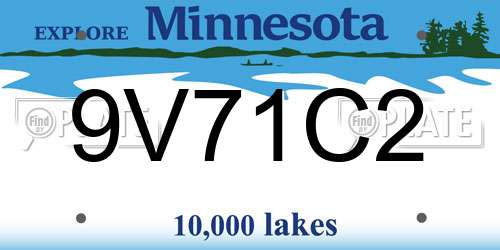 9V71C2 Minnesota License Plate