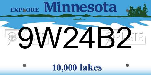 9W24B2 Minnesota License Plate