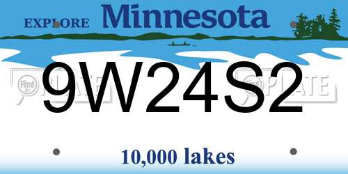 9W24S2 Minnesota License Plate