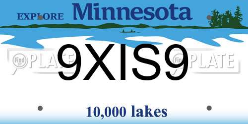 9XIS9 Minnesota License Plate