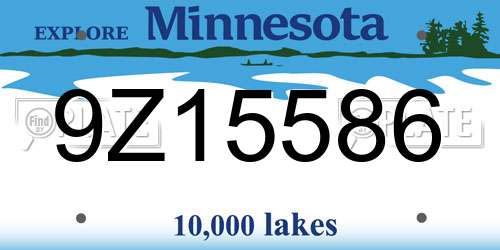9Z15586 Minnesota License Plate