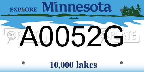 A0052G Minnesota License Plate