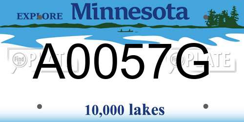 A0057G Minnesota License Plate