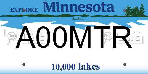 A00MTR Minnesota License Plate