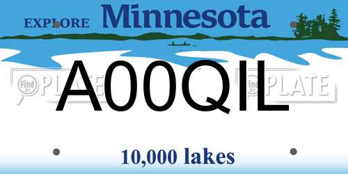 A00QIL Minnesota License Plate