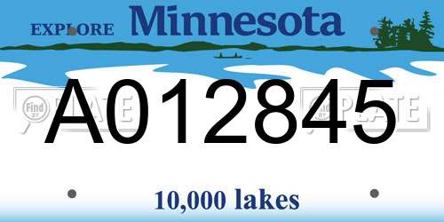A012845 Minnesota License Plate