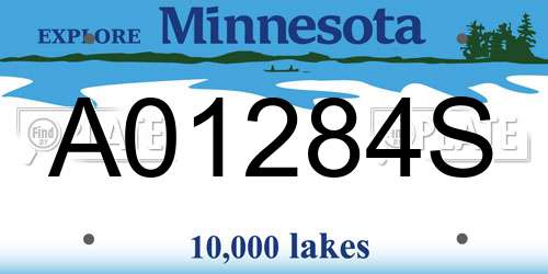 A01284S Minnesota License Plate