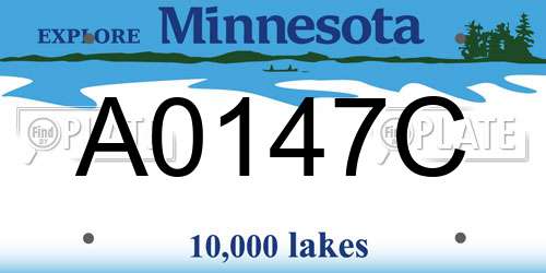 A0147C Minnesota License Plate