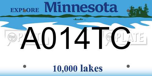 A014TC Minnesota License Plate