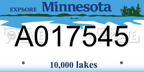 A017545 Minnesota License Plate