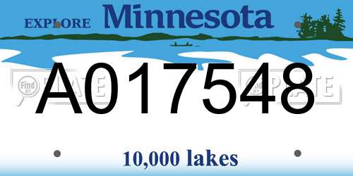 A017548 Minnesota License Plate