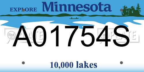 A01754S Minnesota License Plate
