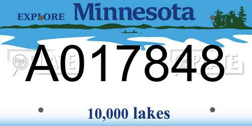 A017848 Minnesota License Plate