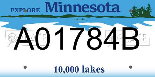 A01784B Minnesota License Plate