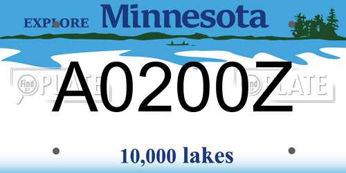 A0200Z Minnesota License Plate