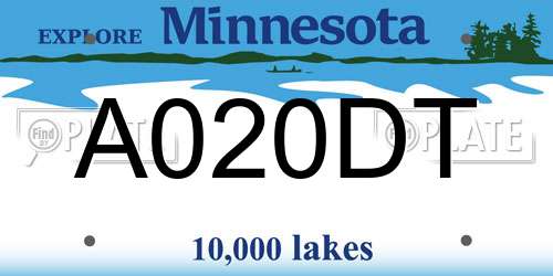 A020DT Minnesota License Plate