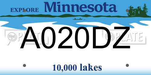 A020DZ Minnesota License Plate