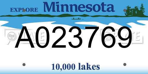 A023769 Minnesota License Plate