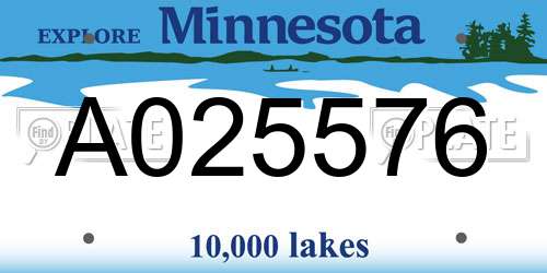 A025576 Minnesota License Plate