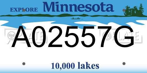 A02557G Minnesota License Plate