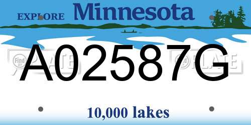 A02587G Minnesota License Plate