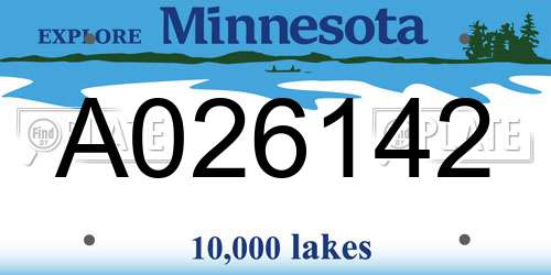 A026142 Minnesota License Plate