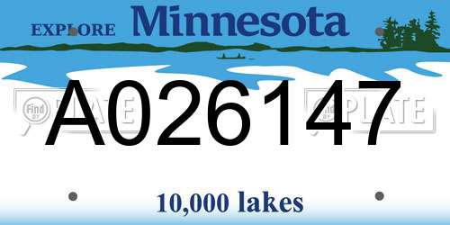 A026147 Minnesota License Plate