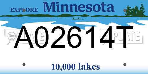 A02614T Minnesota License Plate