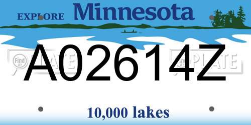 A02614Z Minnesota License Plate