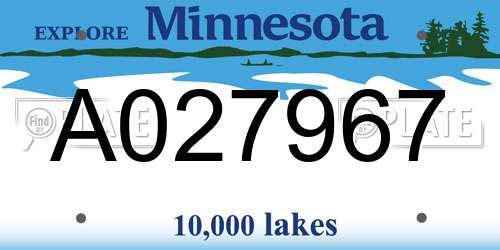 A027967 Minnesota License Plate