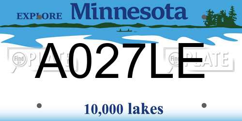 A027LE Minnesota License Plate