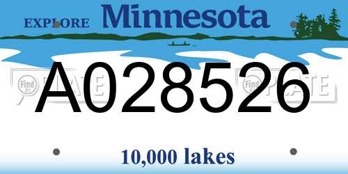 A028526 Minnesota License Plate