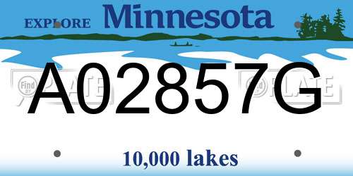 A02857G Minnesota License Plate