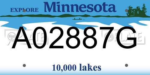 A02887G Minnesota License Plate
