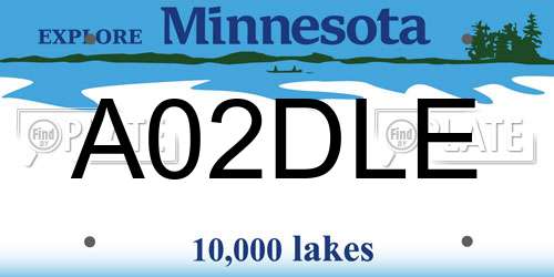 A02DLE Minnesota License Plate